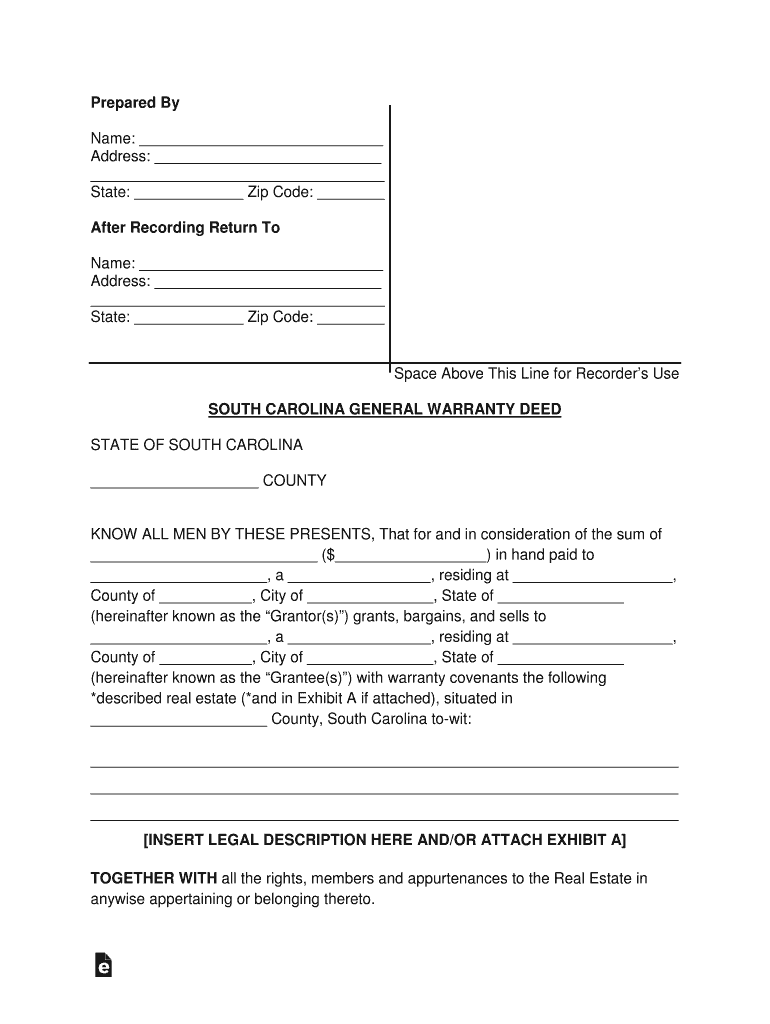 Deed Forms Quit Claim, Warranty, and Special Warranty