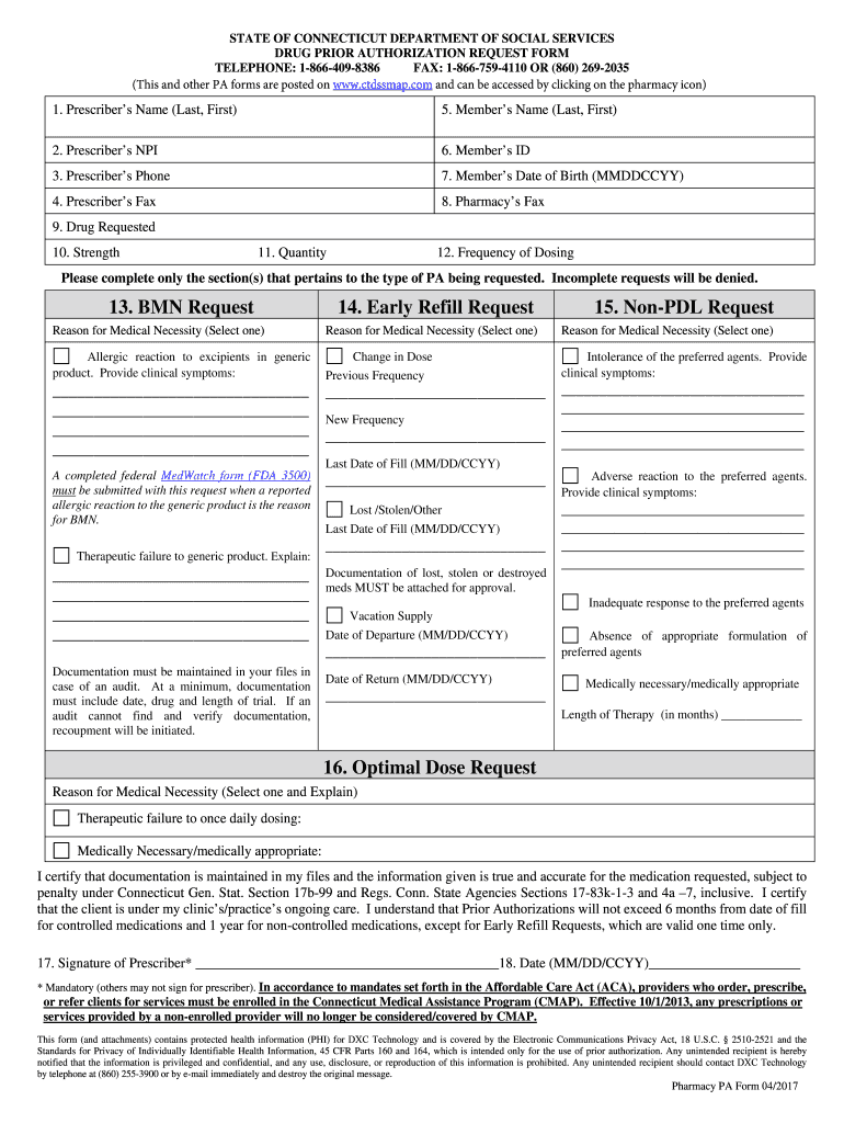 Pharmacy Prior Authorization Form Connecticut Medical