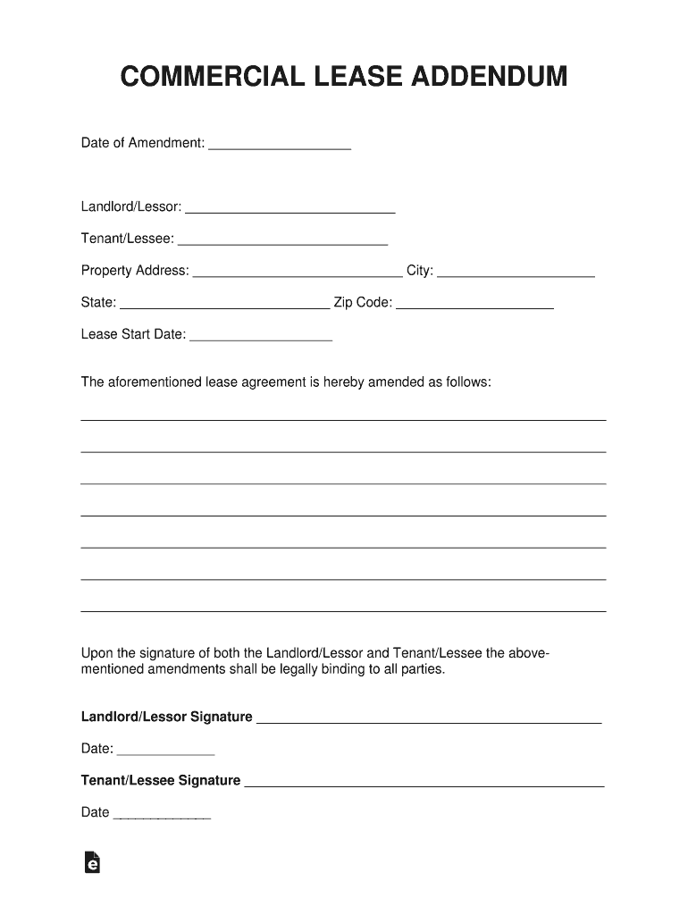 Commercial Lease Addendum Template PDFWord  Form