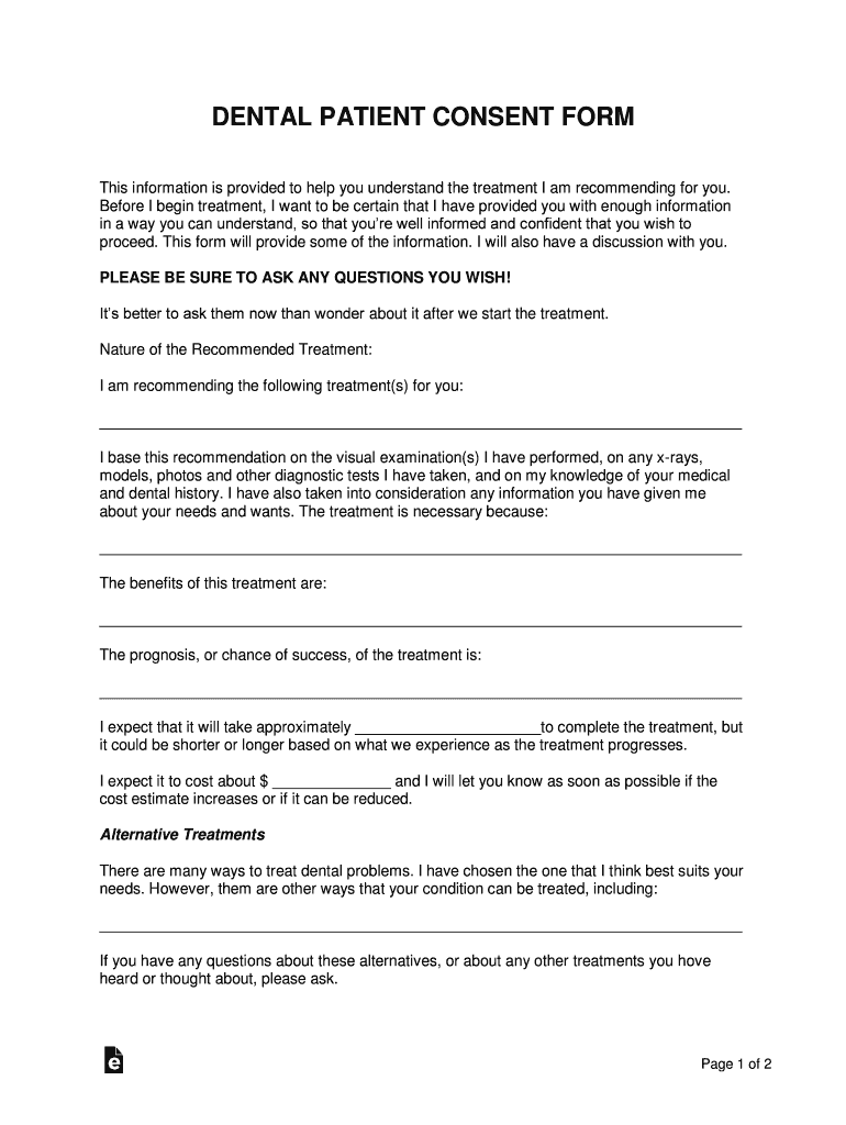 Dental Patient Consent Form