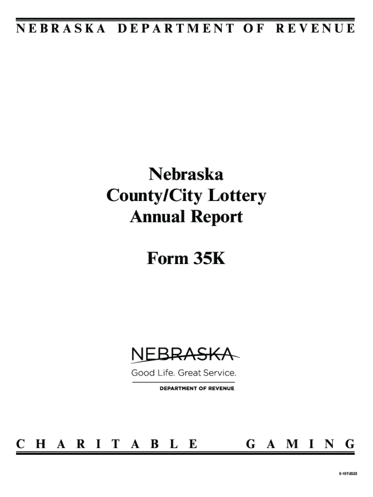  Nebraska CountyCity Lottery Annual Report Form 35K 2021-2024