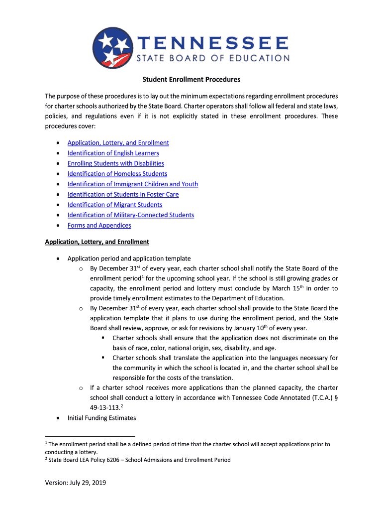 Charter School Enrollment Plan Template  Form