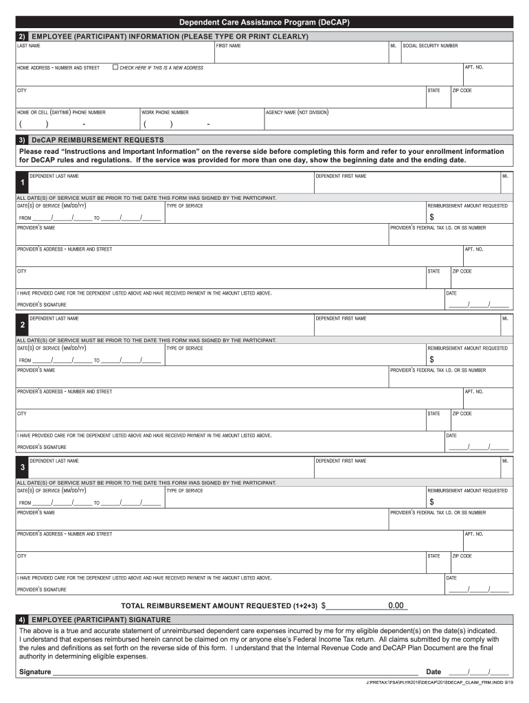  Decap Form 2019