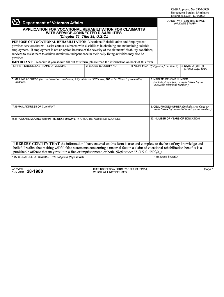  Va Form 28 1900 2019-2024