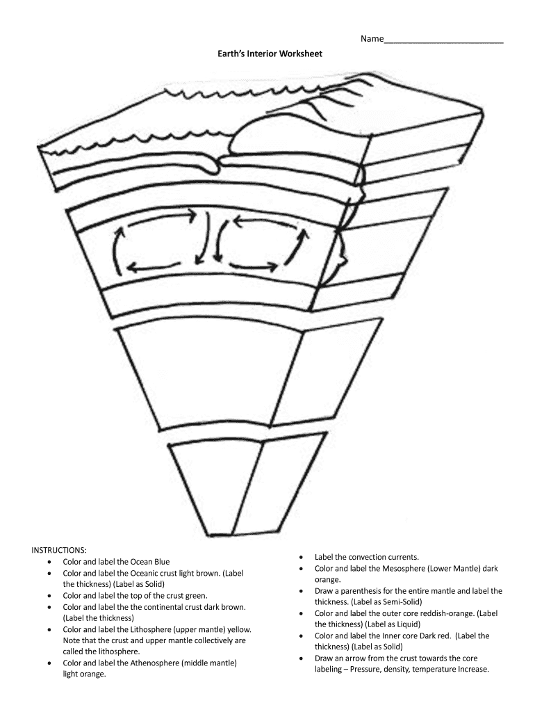 Earth&#039;s Interior Worksheet Answers  Form