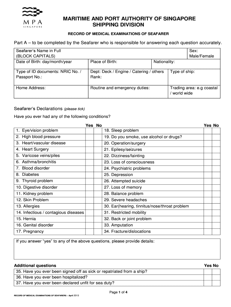 Mpa Medical Form