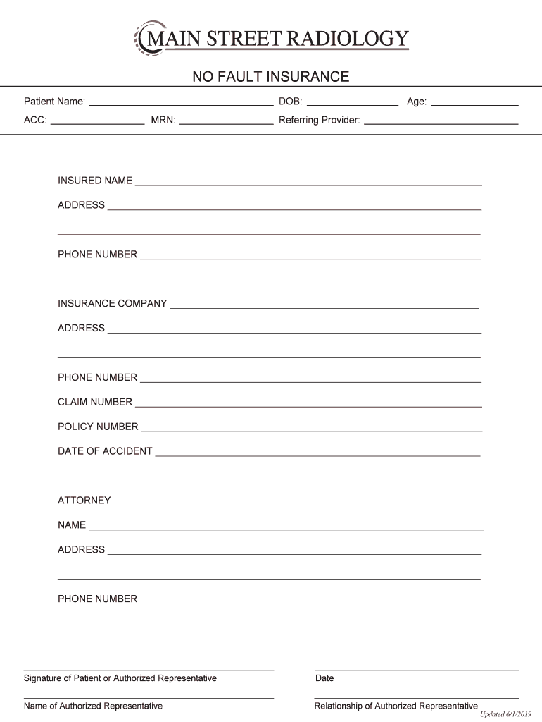 No Fault Patient Forms Advanced Orthopedics