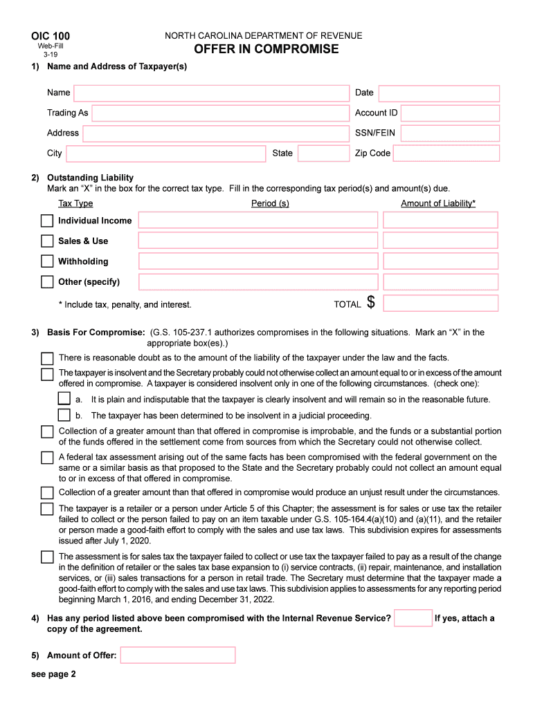 Nc Oic 100 PDF  Form