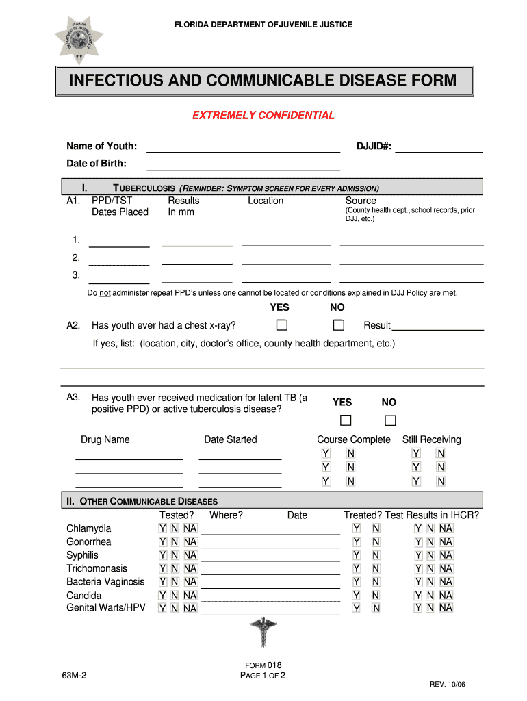 Infectious and Communicable Disease Form FINAL PDF