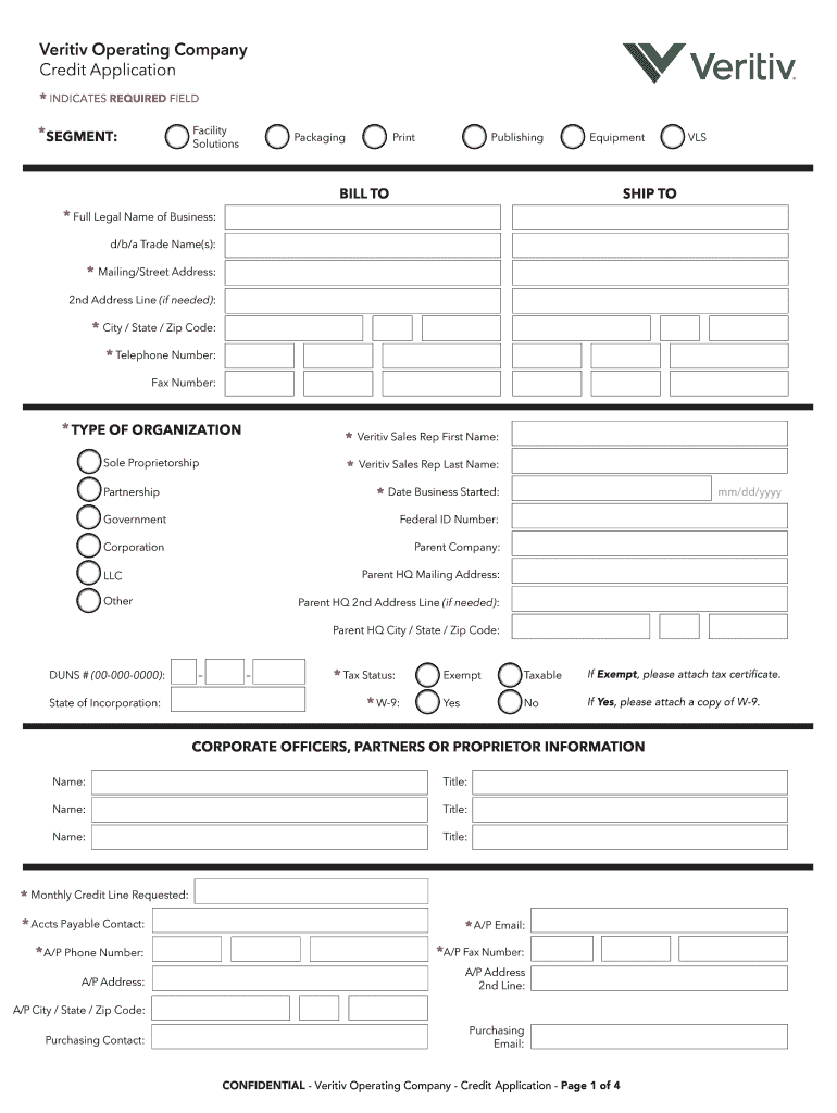 Veritiv Credit App  Form