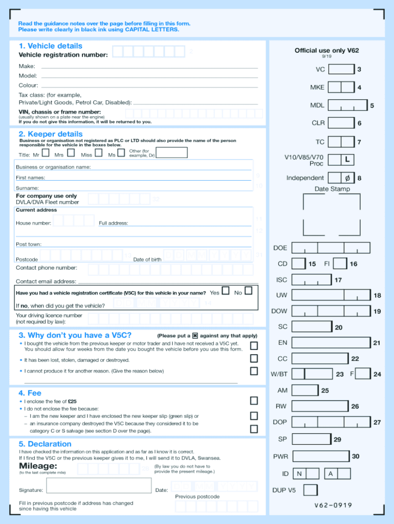  V62 Form 2019-2024