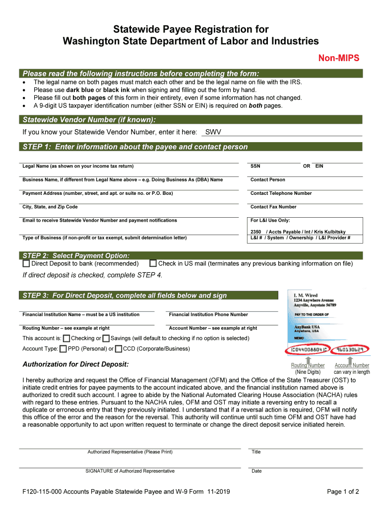  Statewide Payee and W 9 Form Accounts Payable F120 115 000 Statewide Payee and W 9 Form Accounts Payable F120 115 000 2019-2024