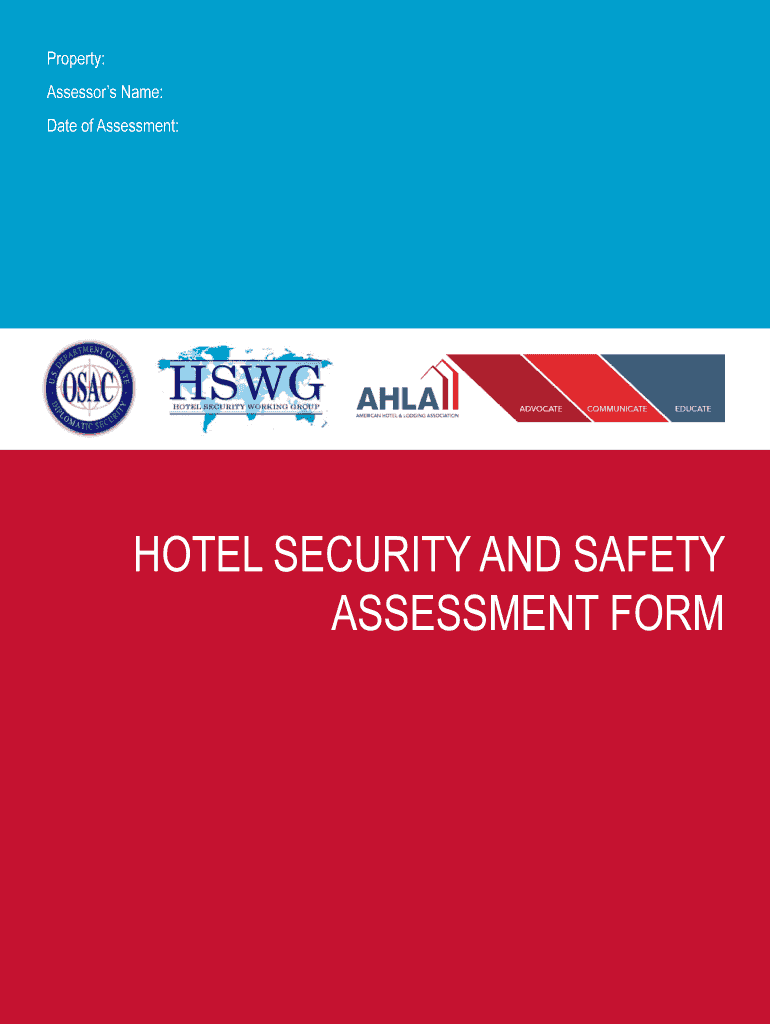 AHLA OSAC Hotel Assessment Form Hotel Security Asessment