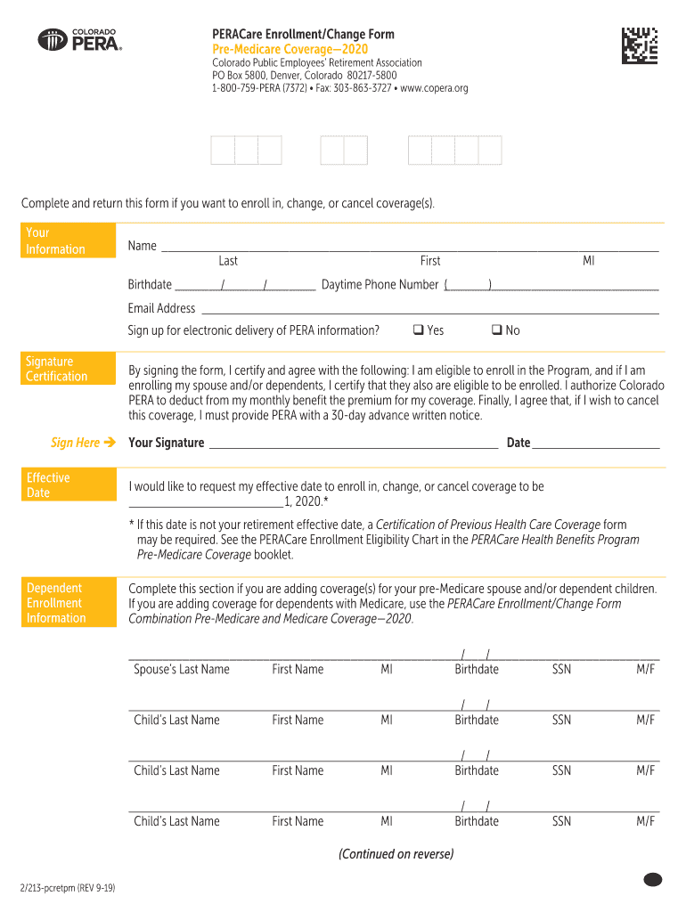  Only Complete and Return This Form If You Want to Enroll in 2019-2024