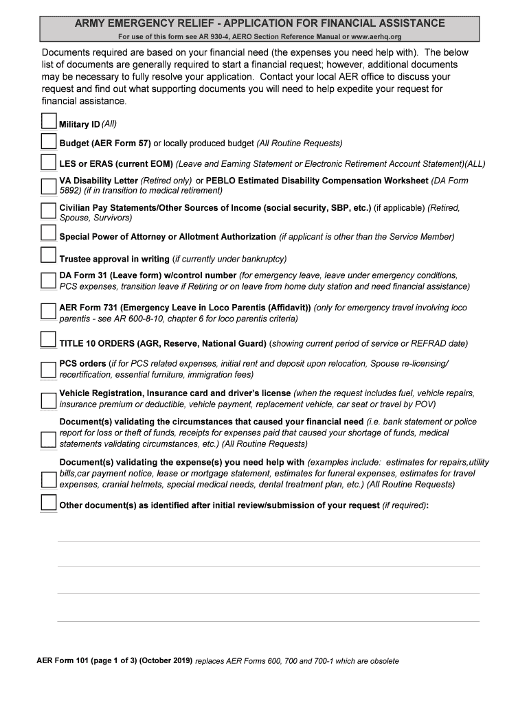  Aer Form 101 2019