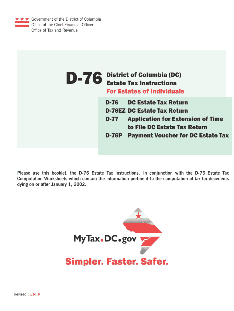 District of Columbia Estate Tax Return  Form