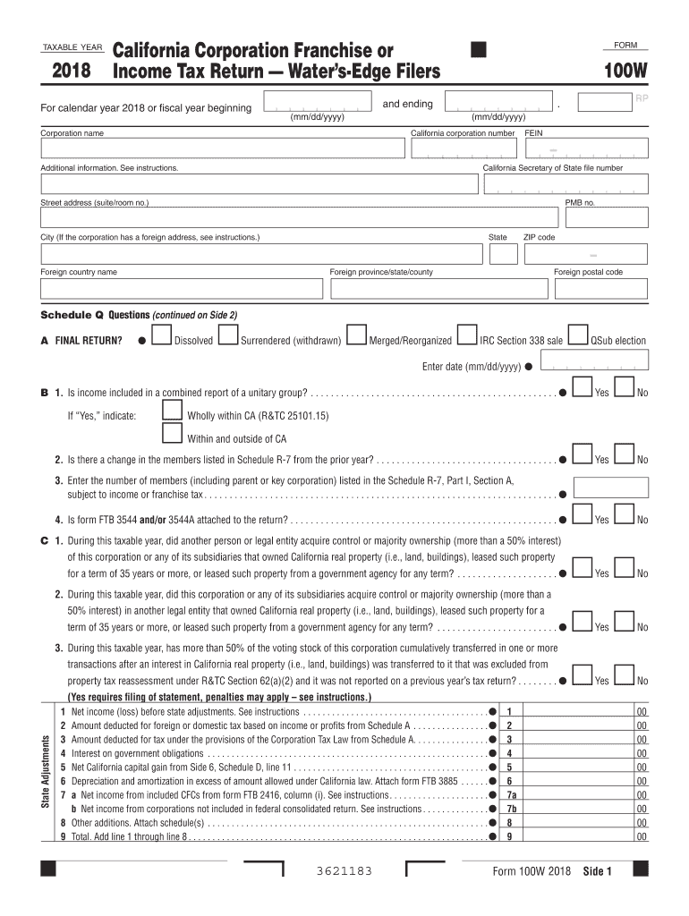 Get and Sign California Form 100w