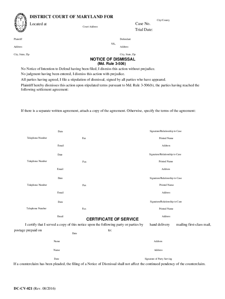  DISTRICT COURT of MARYLAND for Located CityCounty 2016