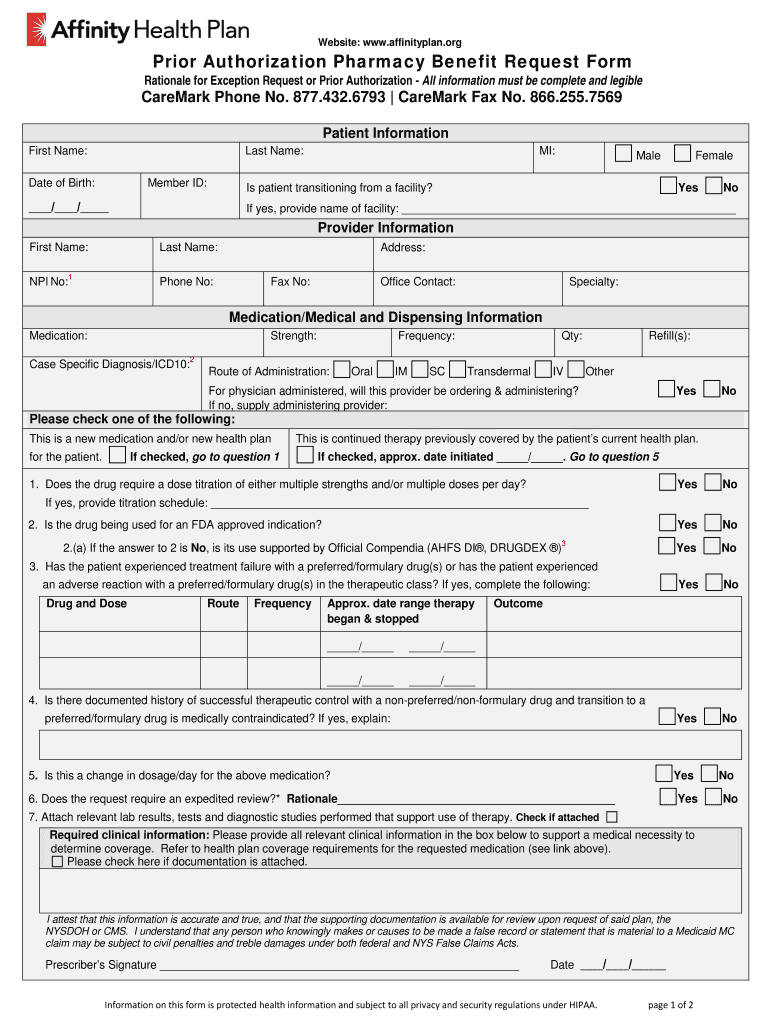 Prior Authorization Benefit Form