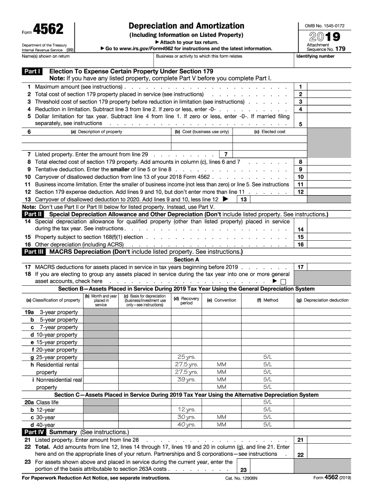 Irs Form 4562 PDF