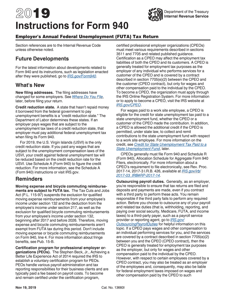 Instructions for 940 Form