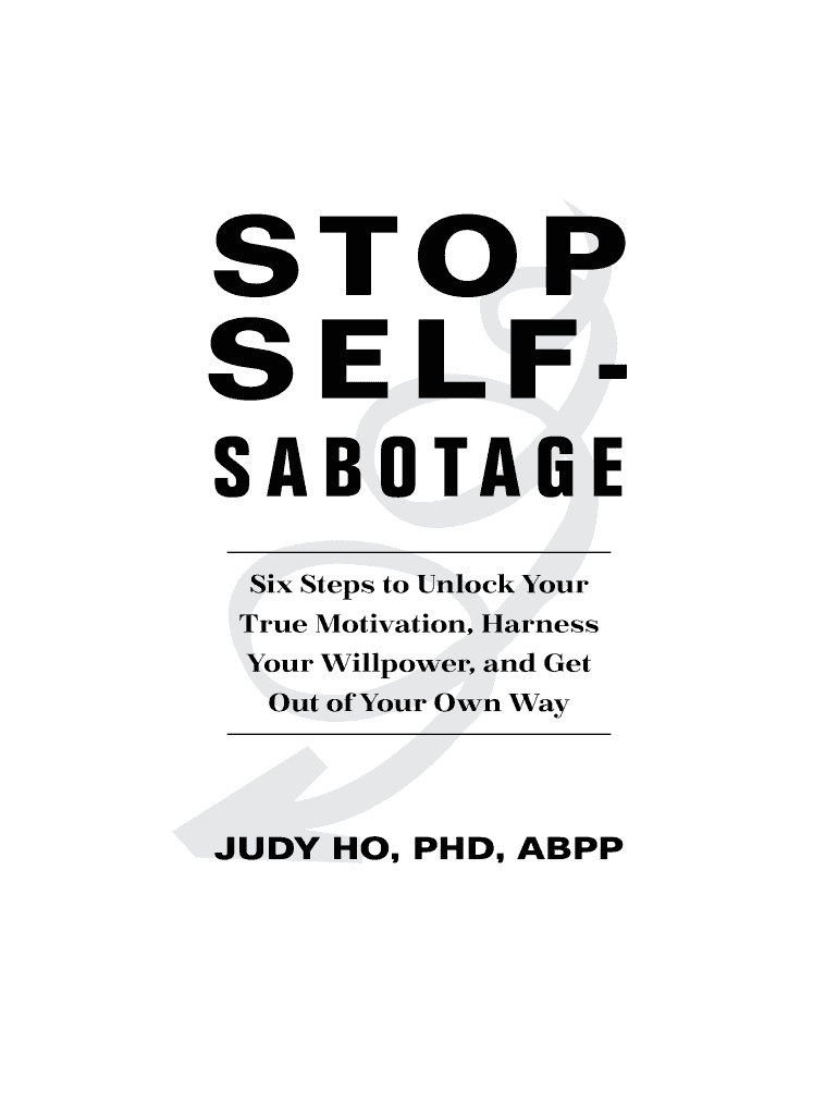 Stop Self Sabotage Judy Ho PDF  Form