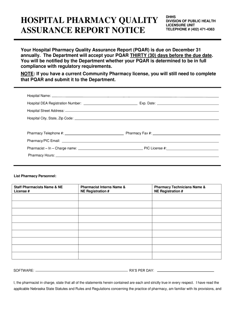 Fillable Online HOSPITAL PHARMACY QUALITY Fax Email  Form