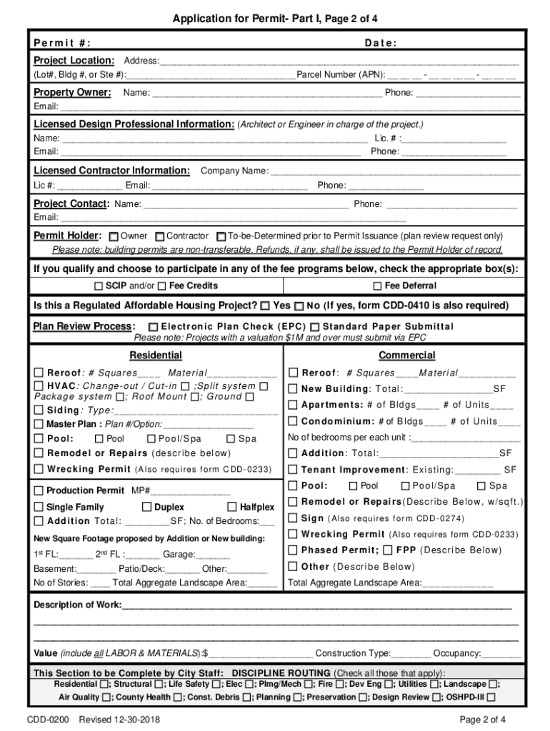 COUNTY of SHASTA APPLICATION for PERMIT DEPARTMENT of  Form