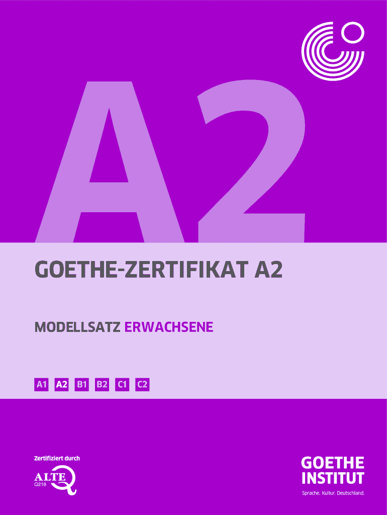 Goethe Zertifikat A2 Modellsatz  Form