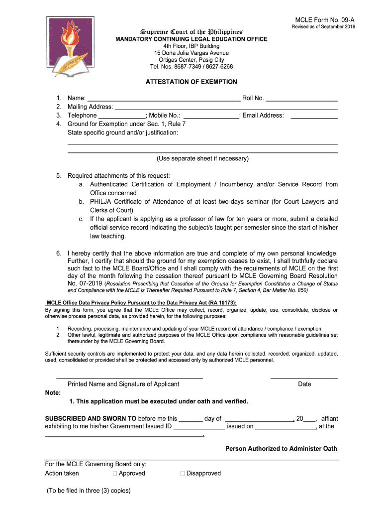 Fillable Online Mcle Judiciary Gov MCLE Form No 09 a