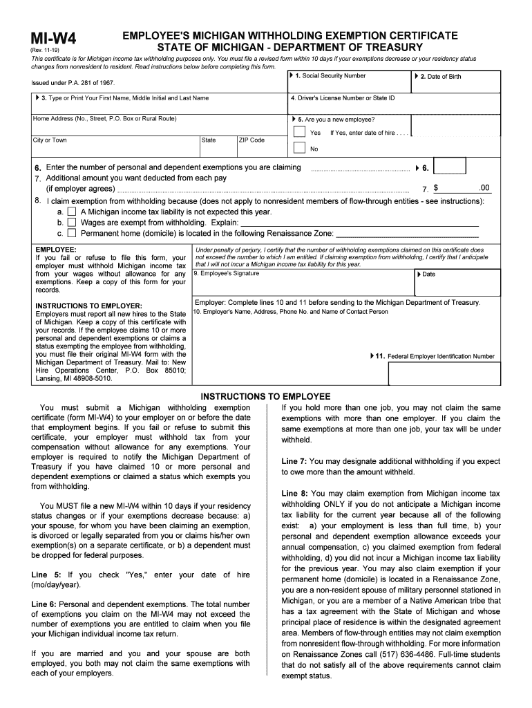 Michigan Withholding  Form