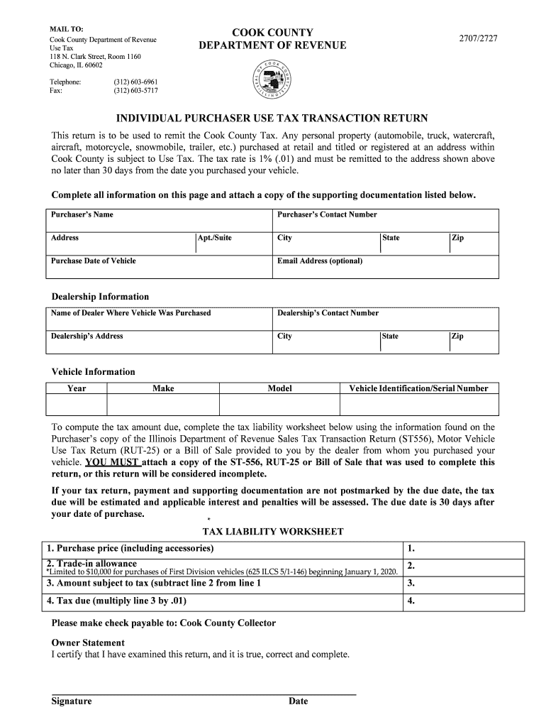 TAX COMPLIANCE UNIT NOTICE of BULK Cook County, Illinois  Form