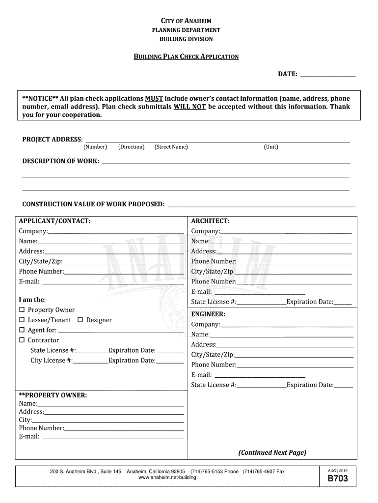  Plan CheckAnaheim, CA Official Website 2019-2024