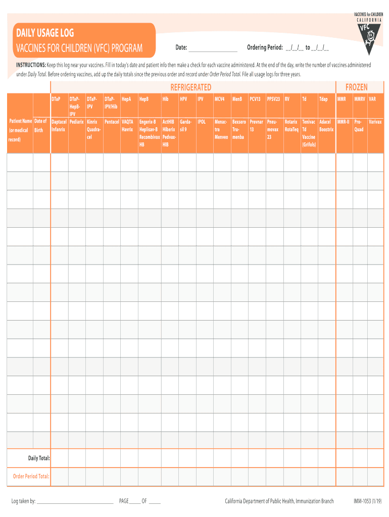  Log Vaccine 2019-2024