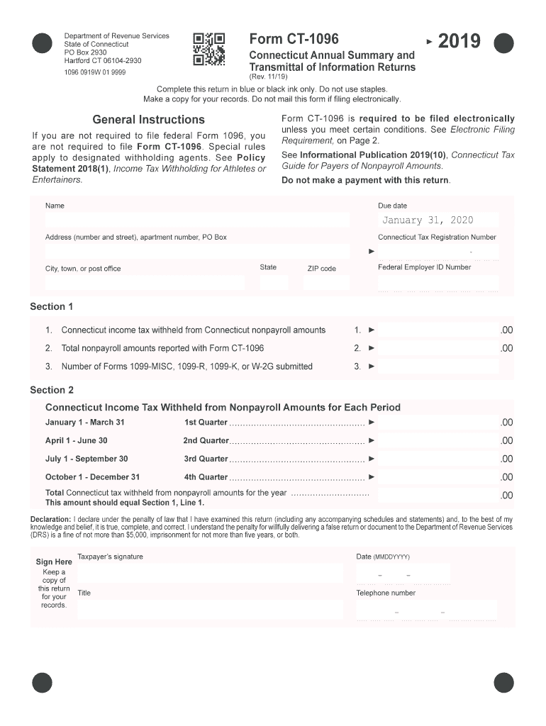  Connecticut Annual Summary and Transmittal of    CT Gov 2019