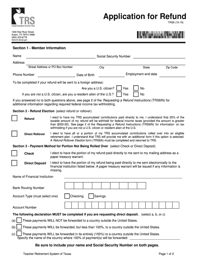 Trs6a Form