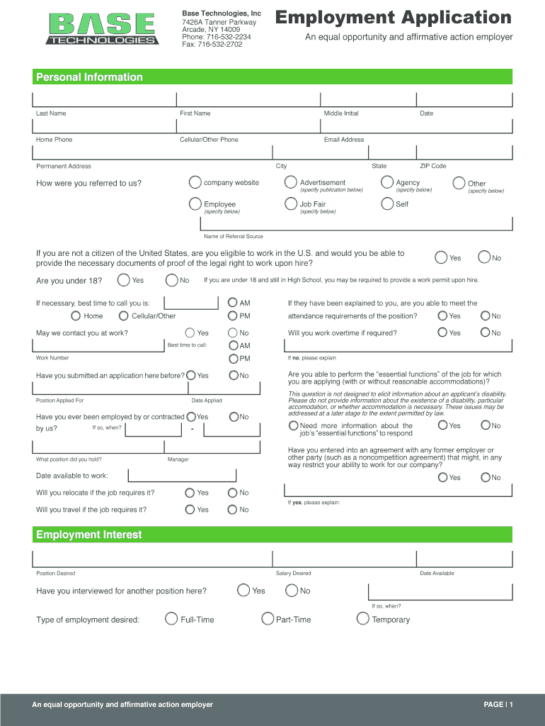 Base Technologies  Form