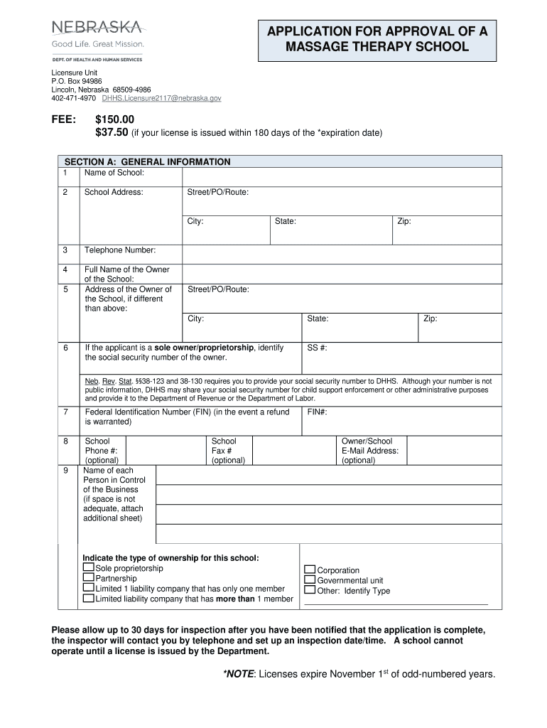 Massage Therapy School  Form