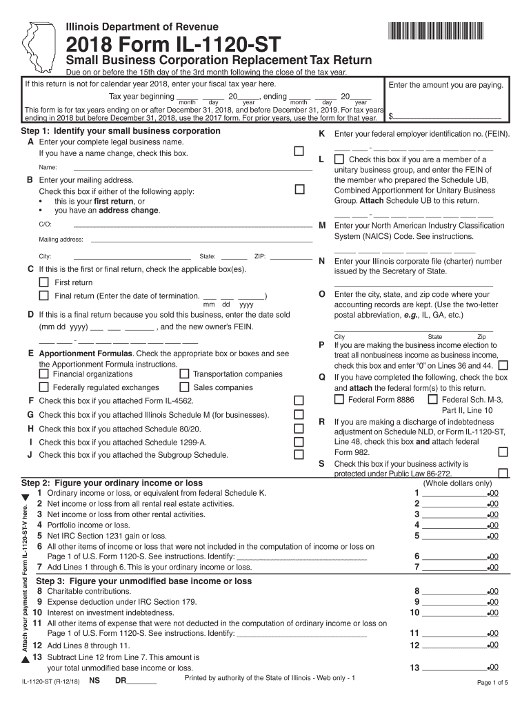 Form Il 1120 St