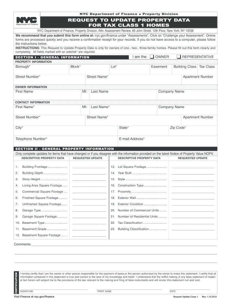 Update Property Data  Form
