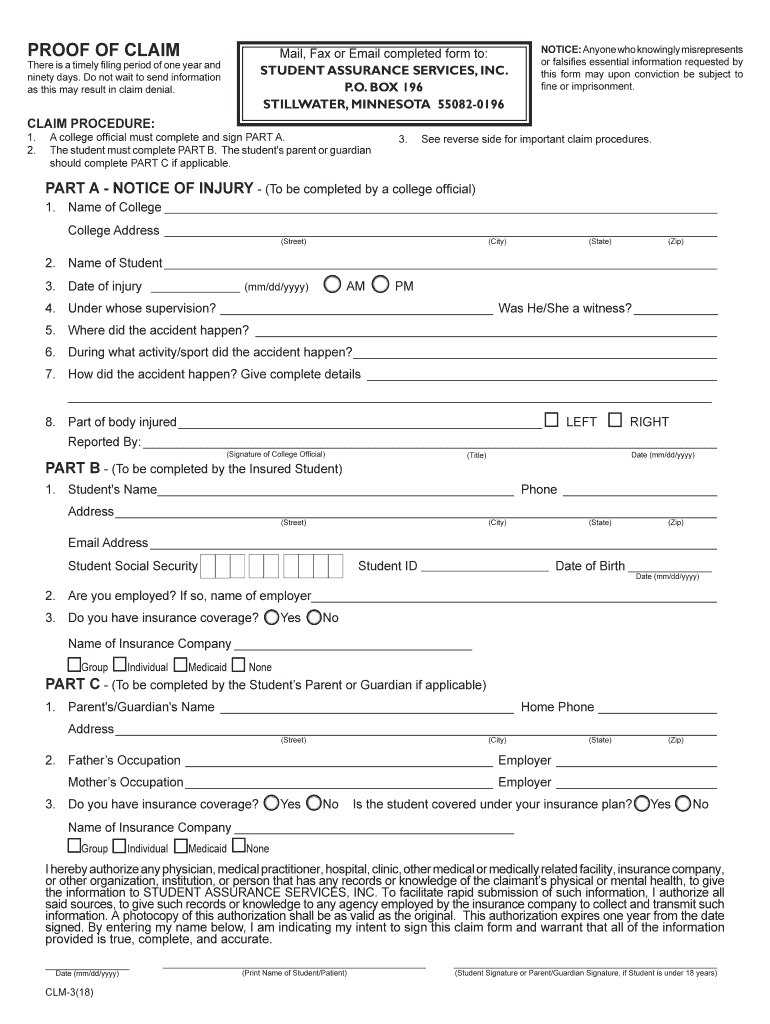 Tecumseh Claim Form