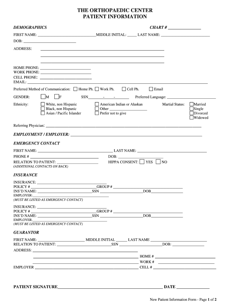 Asian Pacific Islander  Form