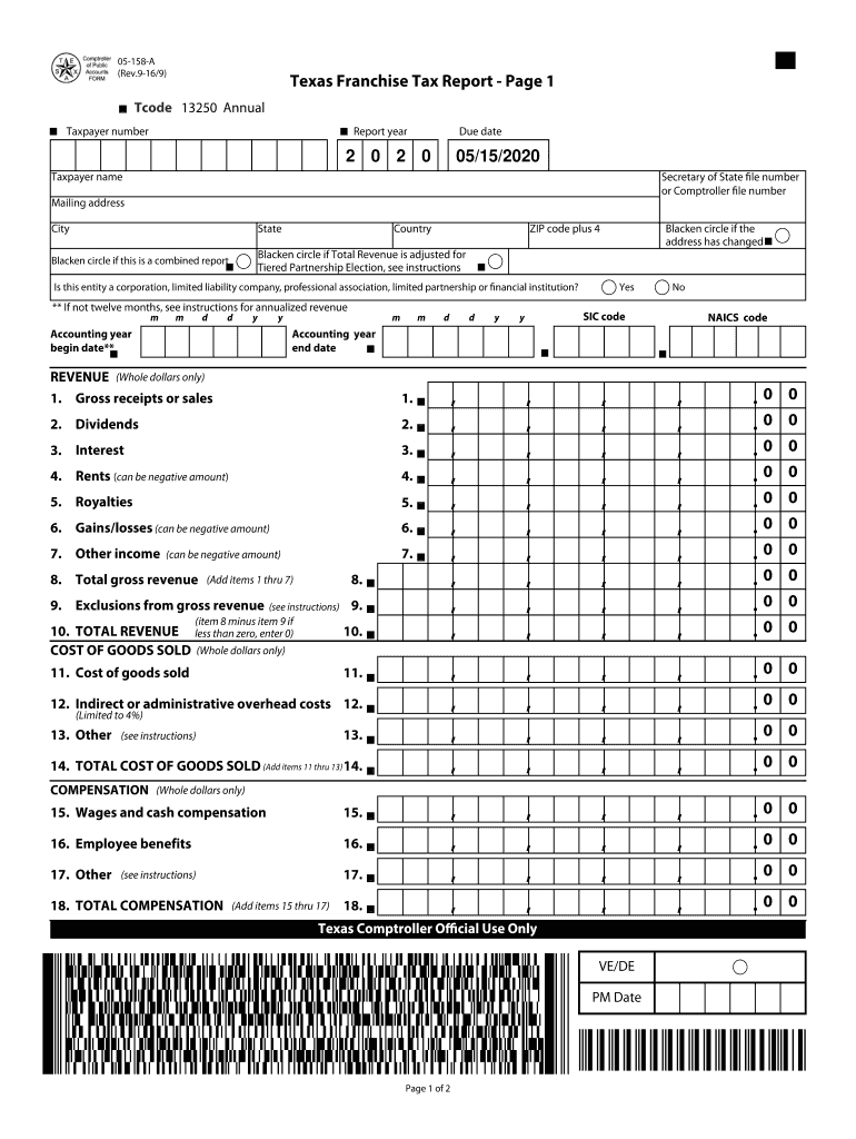 Texas Fom 05 158 a  Form