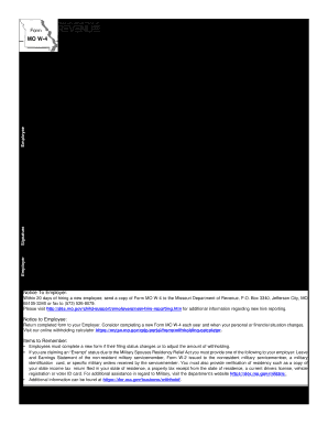 Missouri W4 Form - Fill Out and Sign Printable PDF Template | signNow