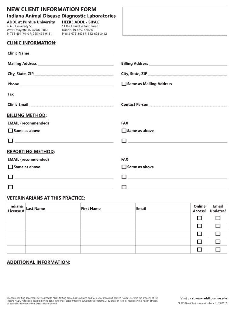  CF 925 New Client Information Form 2017-2024