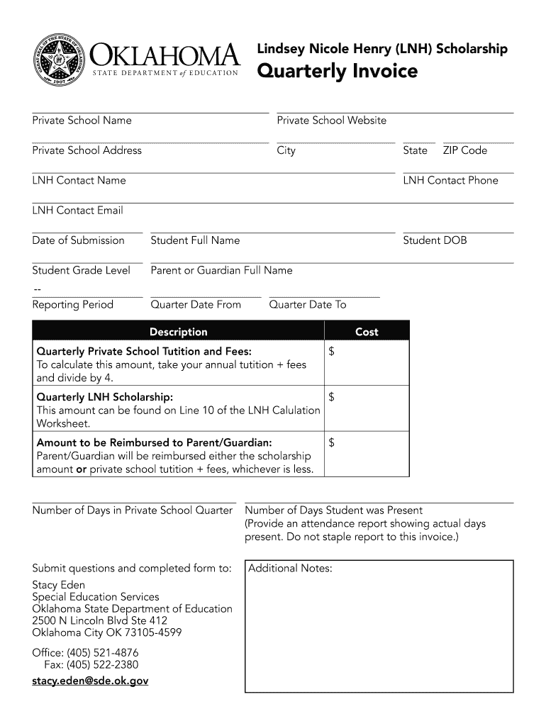 Lindsey Nicole Henry Scholarship  Form