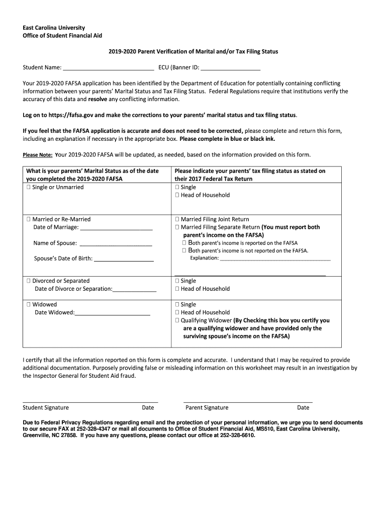  Help with FAFSA Marital Status Married but File as 2019