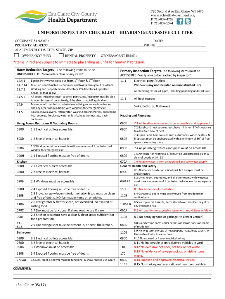 Uniform Checklist Template