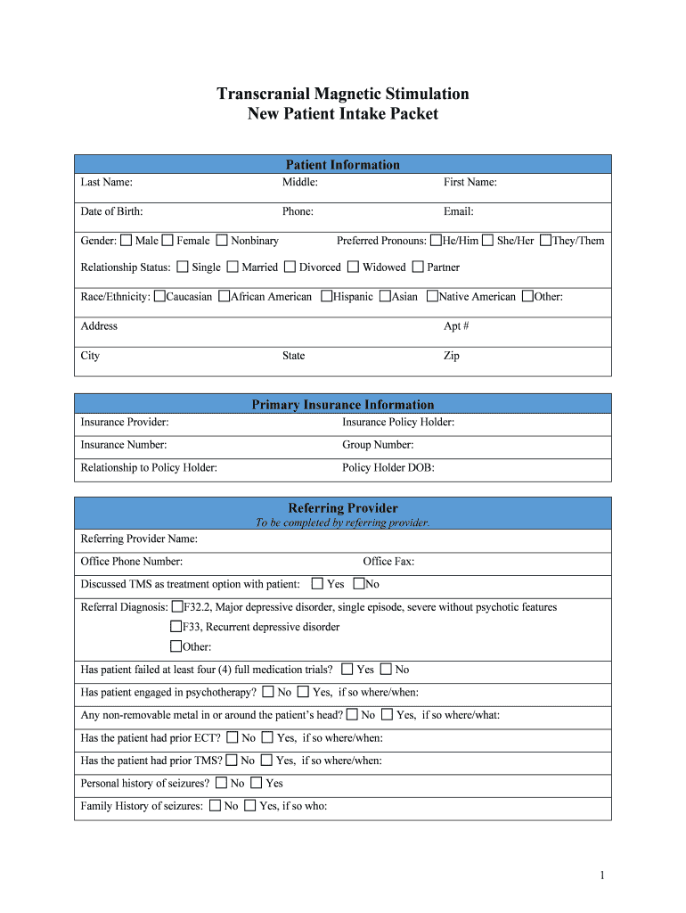 TMS Clinic  Form