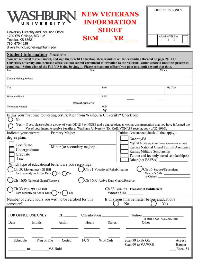 Veterans Sheet  Form